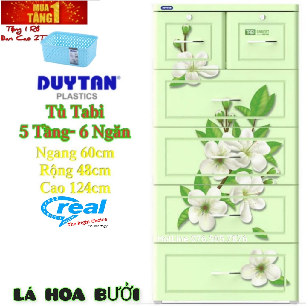 Tủ Nhựa Duy Tân TABI 5 Tầng -6 Ngăn VÂN GỖ ( Có 4 và 6 Tầng )