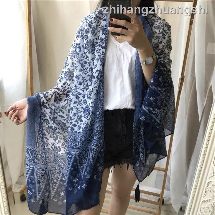 Khăn Choàng Cotton Phong Cách Bohemian Hàn Quốc Cho Nữ