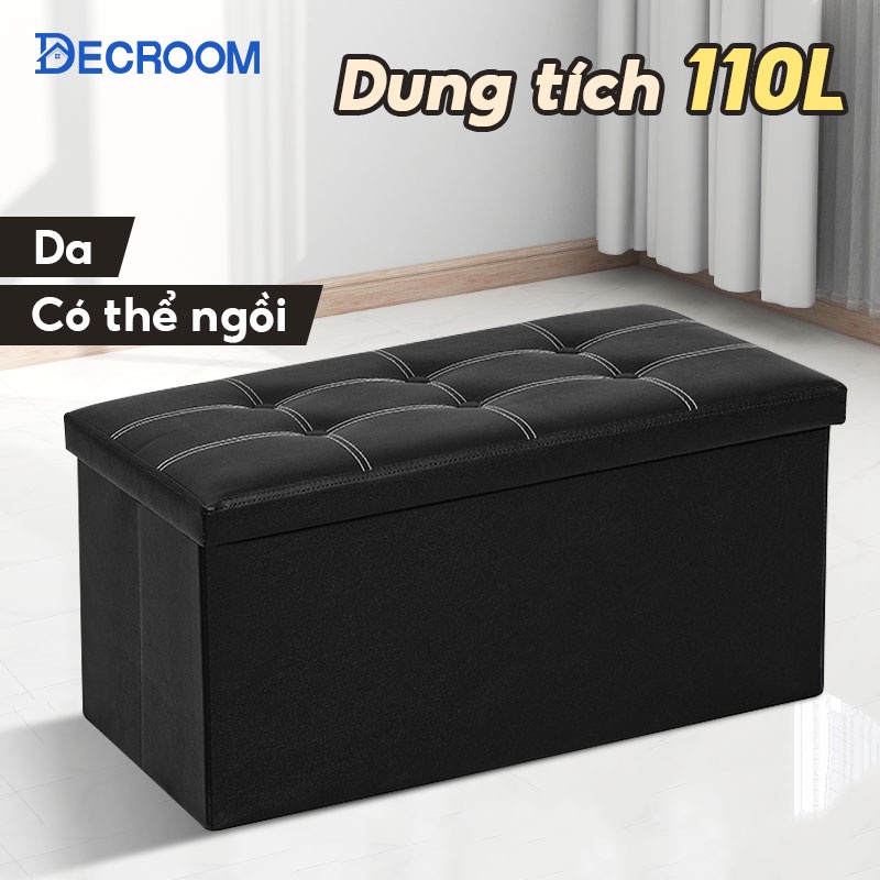 Ghế đựng đồ đa năng dung tích lớn 110/76*38*38cm/110L ghế ngồi kiêm hộp, mạnh mẽ, có thể gập lại Đa chức năng