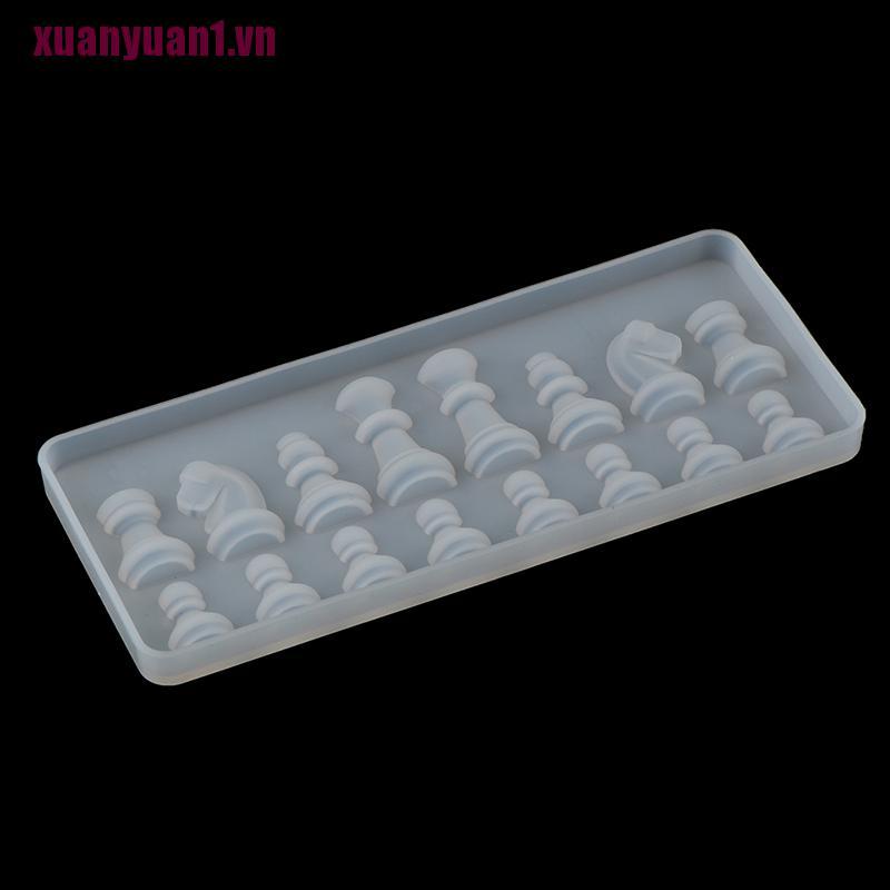 [xuanyuan1] Khuôn Silicone Làm Nhựa Resin Hình Quân Cờ Vua Quốc Tế