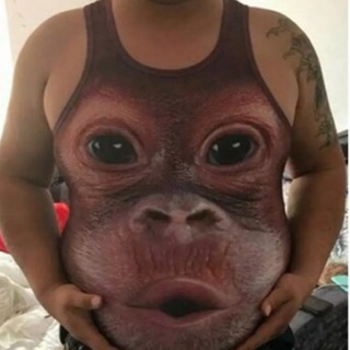 Áo in khỉ đột hot 2019 ngắn tay Quảng châu chính hãng y Đúng hàng mẫu mặc