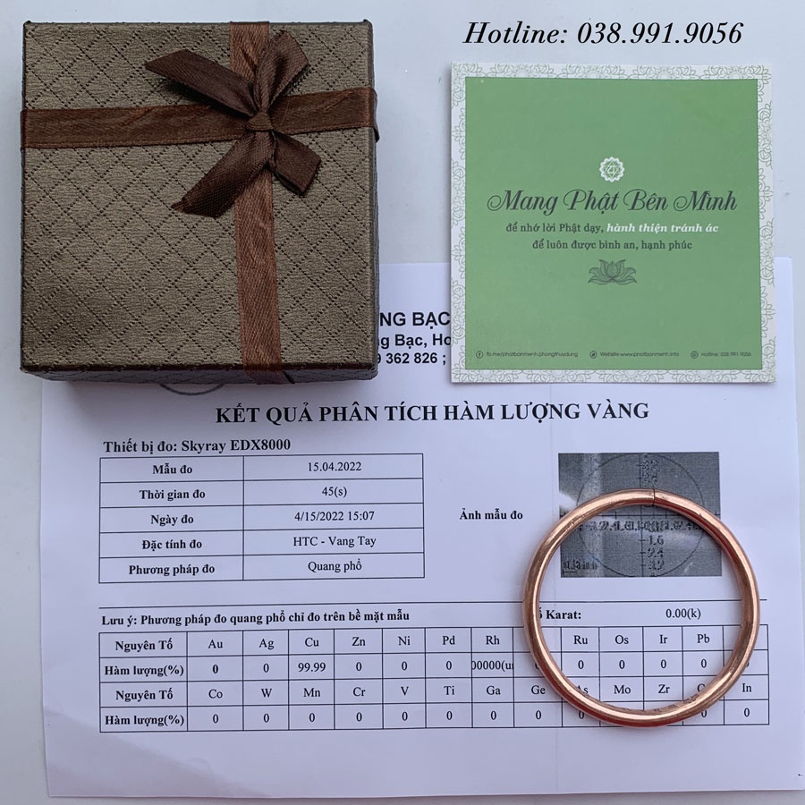 Vòng đồng đỏ 99% có kiểm định nguyên chất. Vòng khắc chú Om Mani Padme Hum