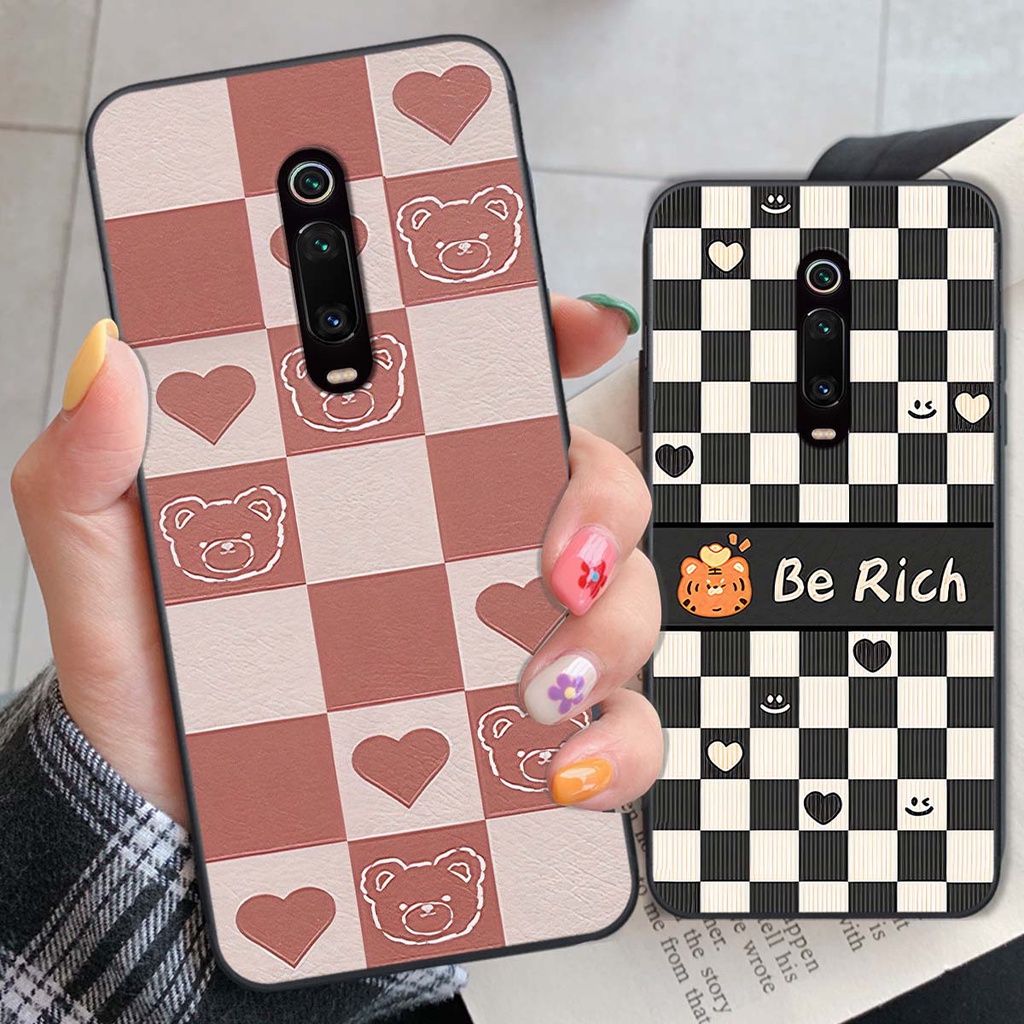 Ốp Xiaomi Redmi K20 / MI 9T gấu Bear rick caro vuông thời trang siêu đẹp