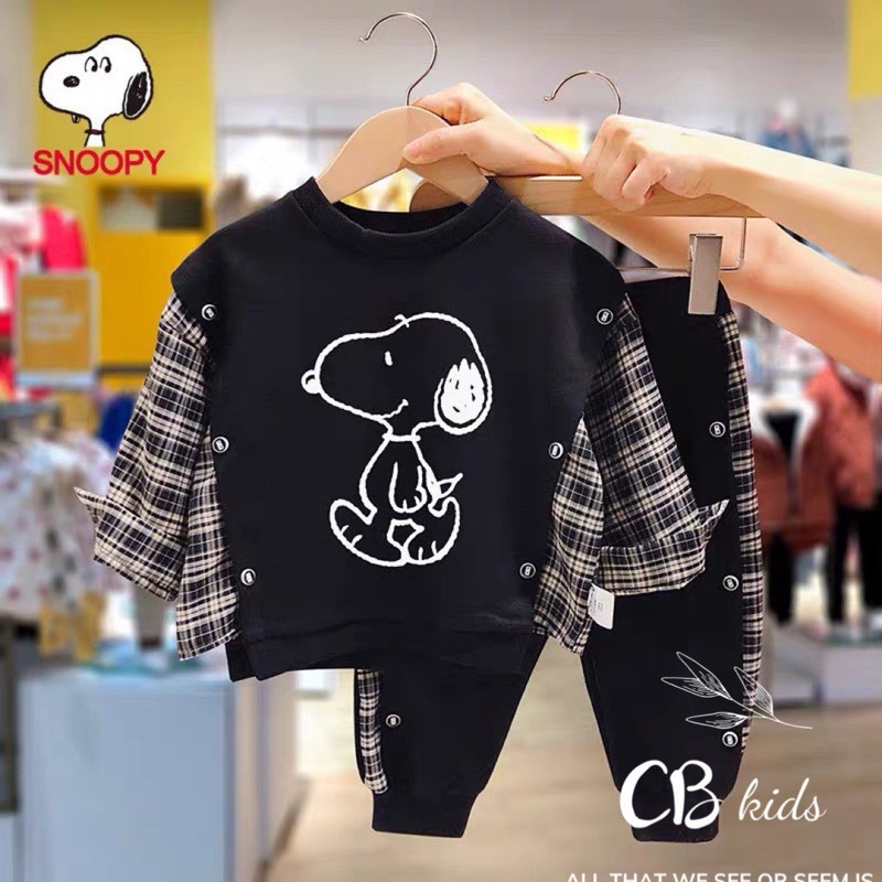 set bộ chó Snoopy ĐEN