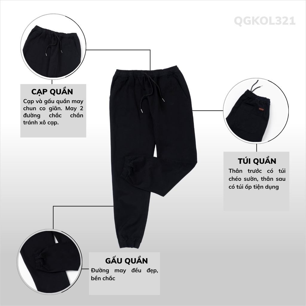 Quần jogger kaki trẻ trung thương hiệu 360 Boutique quần vải nam cạp chun - QGKOL321