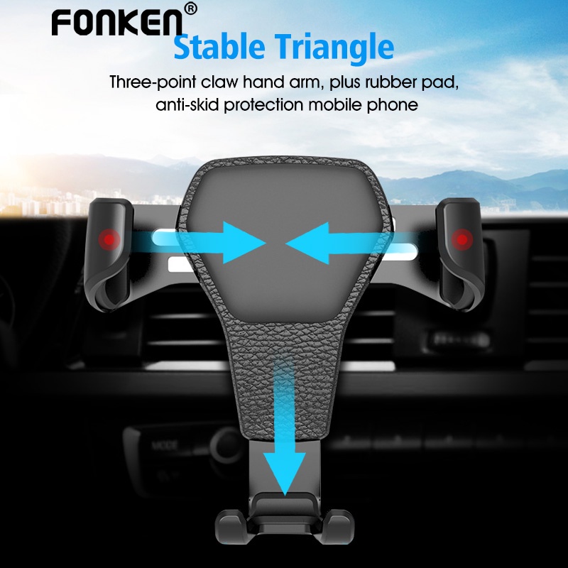 Giá đỡ điện thoại Fonken gắn lỗ thông gió xe hơi tiện dụng cao cấp