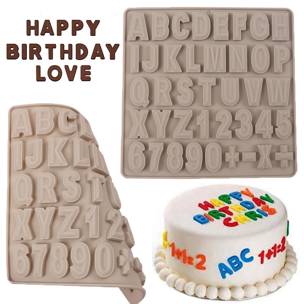 AUGUSTINA Khuôn Silicone Làm Bánh Hình Chữ Cái &amp; Số