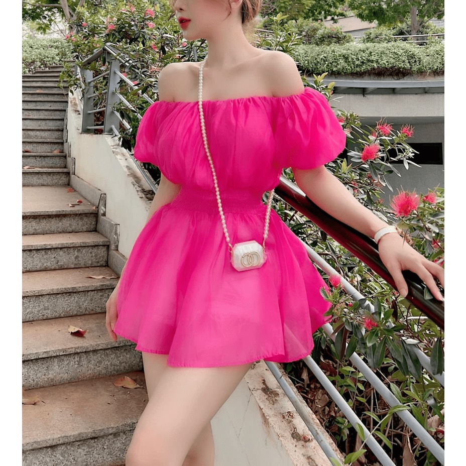 SÉT VÁY TƠ XỐP TRỄ VAI CHÂN VÁY KÈM LÓT TIỂU THƯ CÔNG CHÚA PU