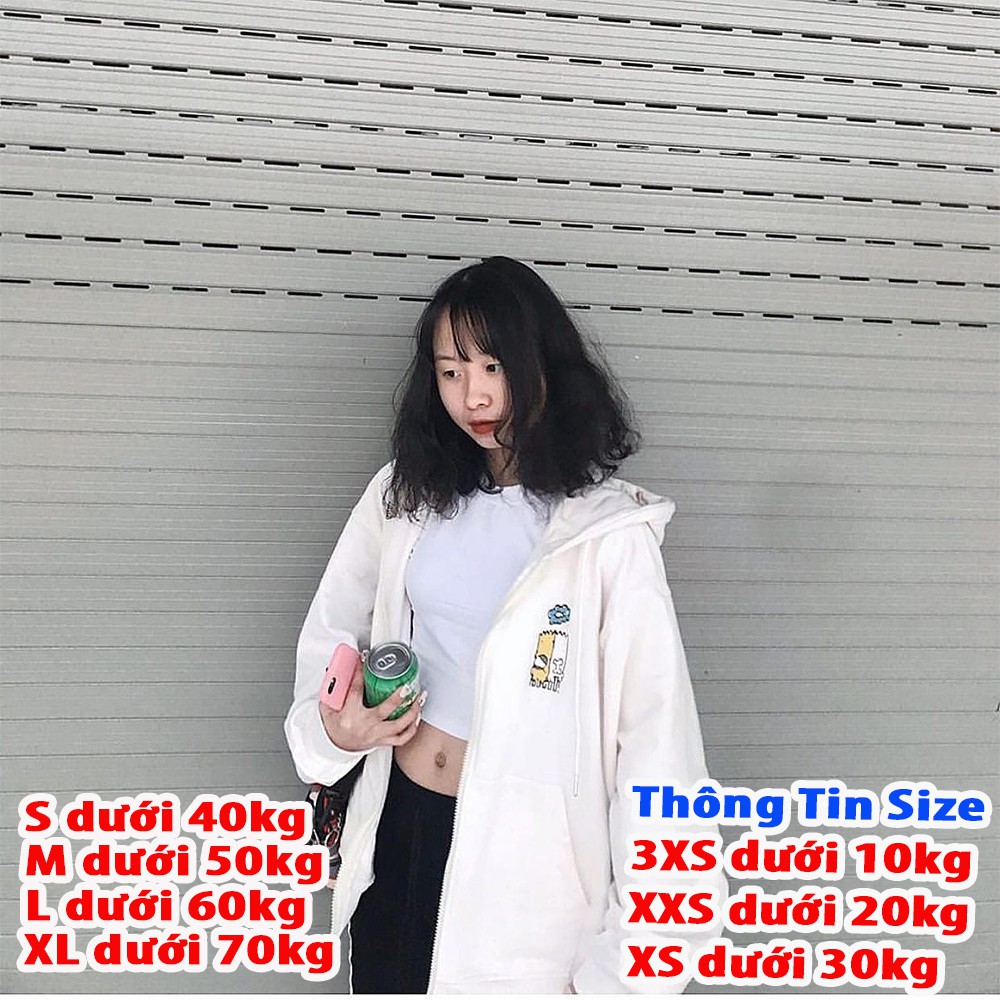 Áo khoác nam nữ form rộng hoodie có dây kéo - 4YOUNG LV34