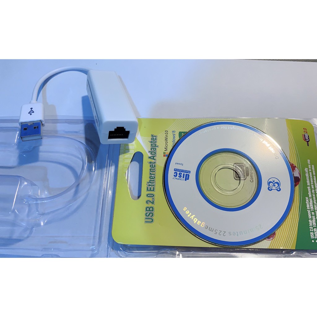 Đầu chuyển USB ra Lan 2.0 - Cáp chuyển USB sang đầu cắm dây mạng, Bộ chuyển đổi USB ra LAN RJ45 USB 2.0 to fast Ethernet