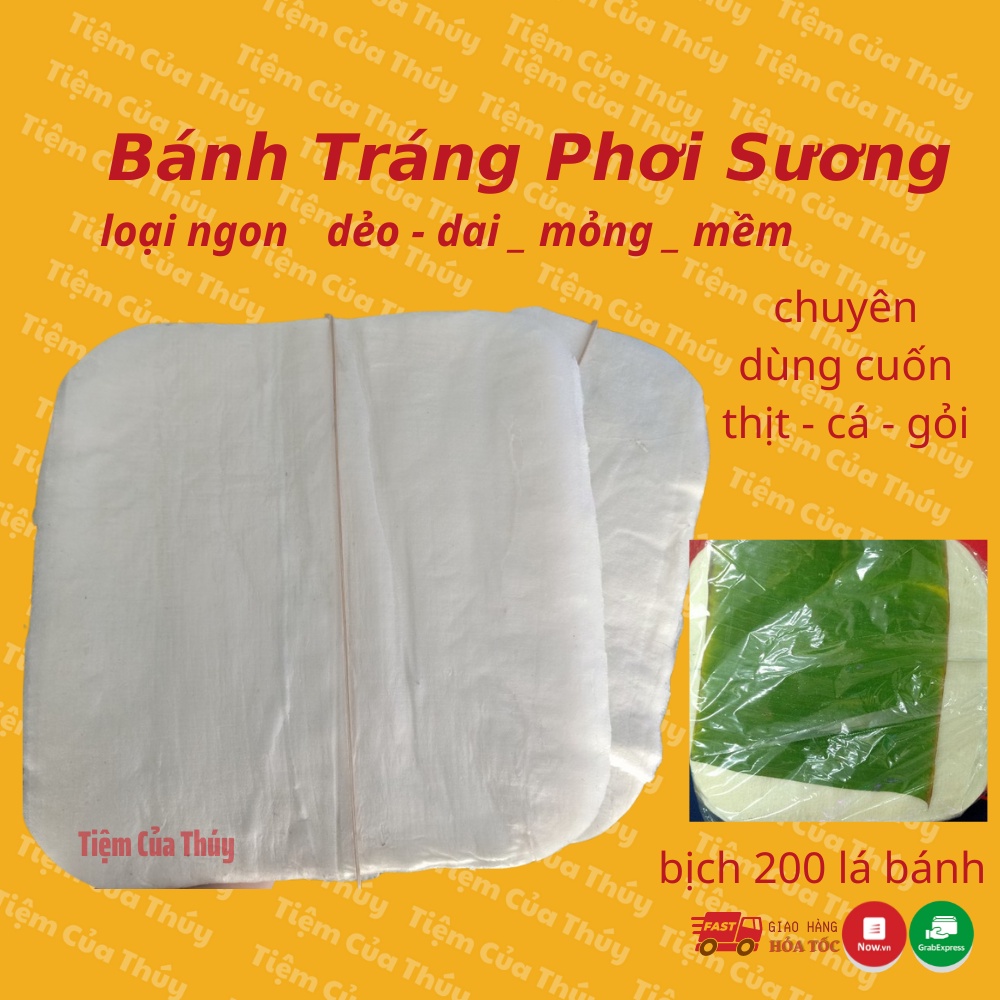 Bánh tráng phơi sương ủ lá chuối cuốn thịt heo Đặc Sản Đà Nẵng 1 bịch 200 lá bánh to đại nẵng 750gr