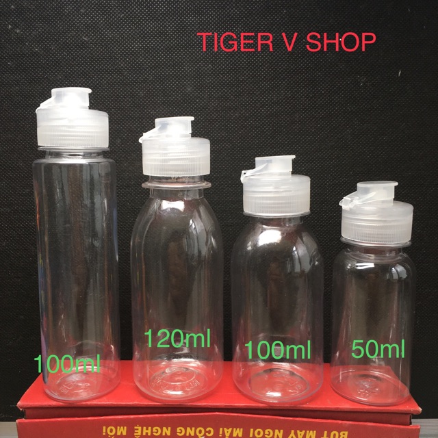 Chai nhựa pet tròn dung tích 100ml thân cao nắp bật