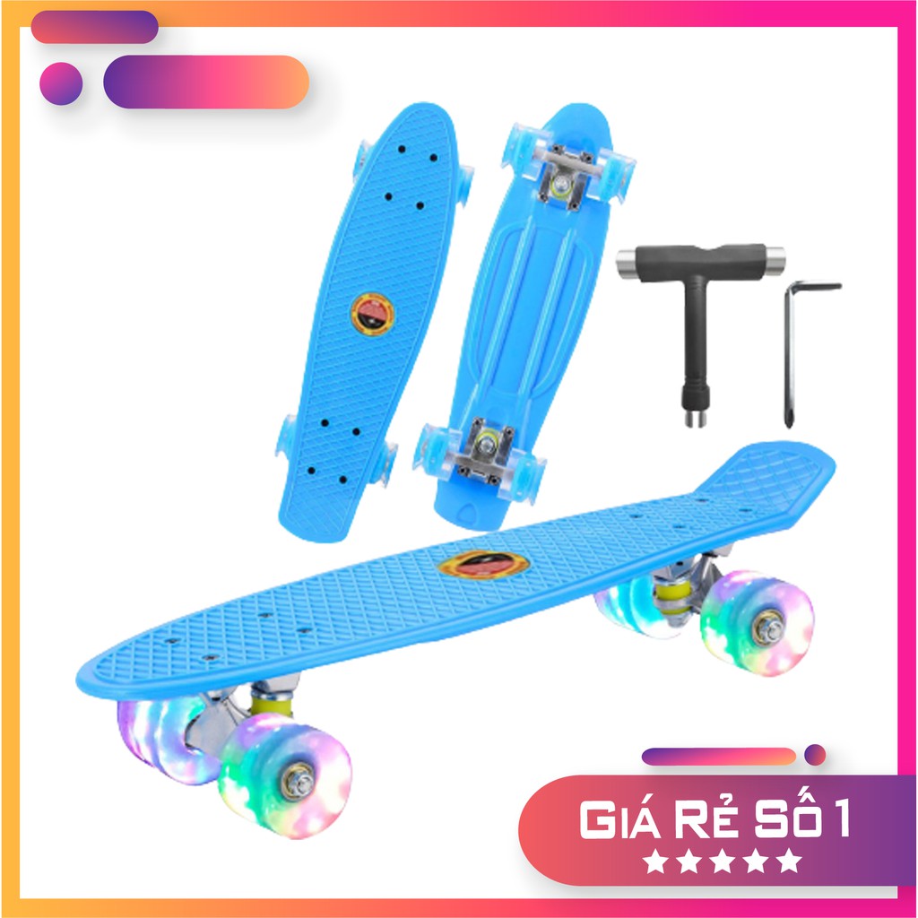 Ván Trượt Thể Thao Pennyboard - Bánh Xe Phát Sáng - Tool Vặn Ván