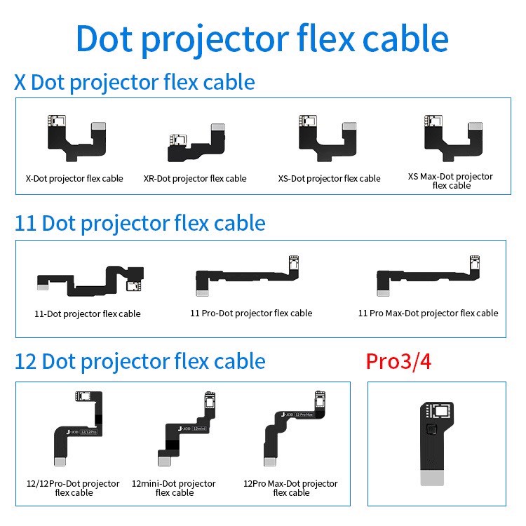Cáp sửa face ID box JC các mã X- 12promax