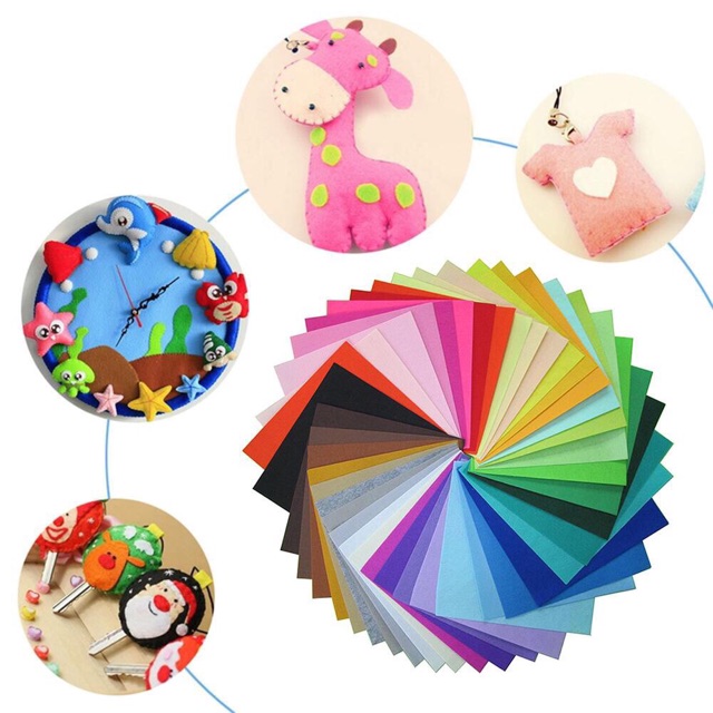 MIX 20 MÀU VẢI DẠ CỨNG  CHUYÊN MAY HANDMADE/ VÒNG TREO/ MÓC KHOÁ/ BÚP BÊ...