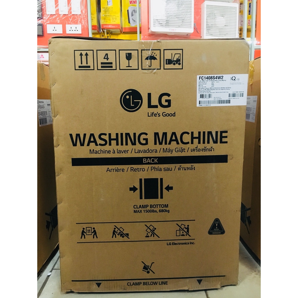 Máy giặt LG(BẢO HÀNH 2 NĂM) lồng ngang 8kg FC1408S4W2 Inverter