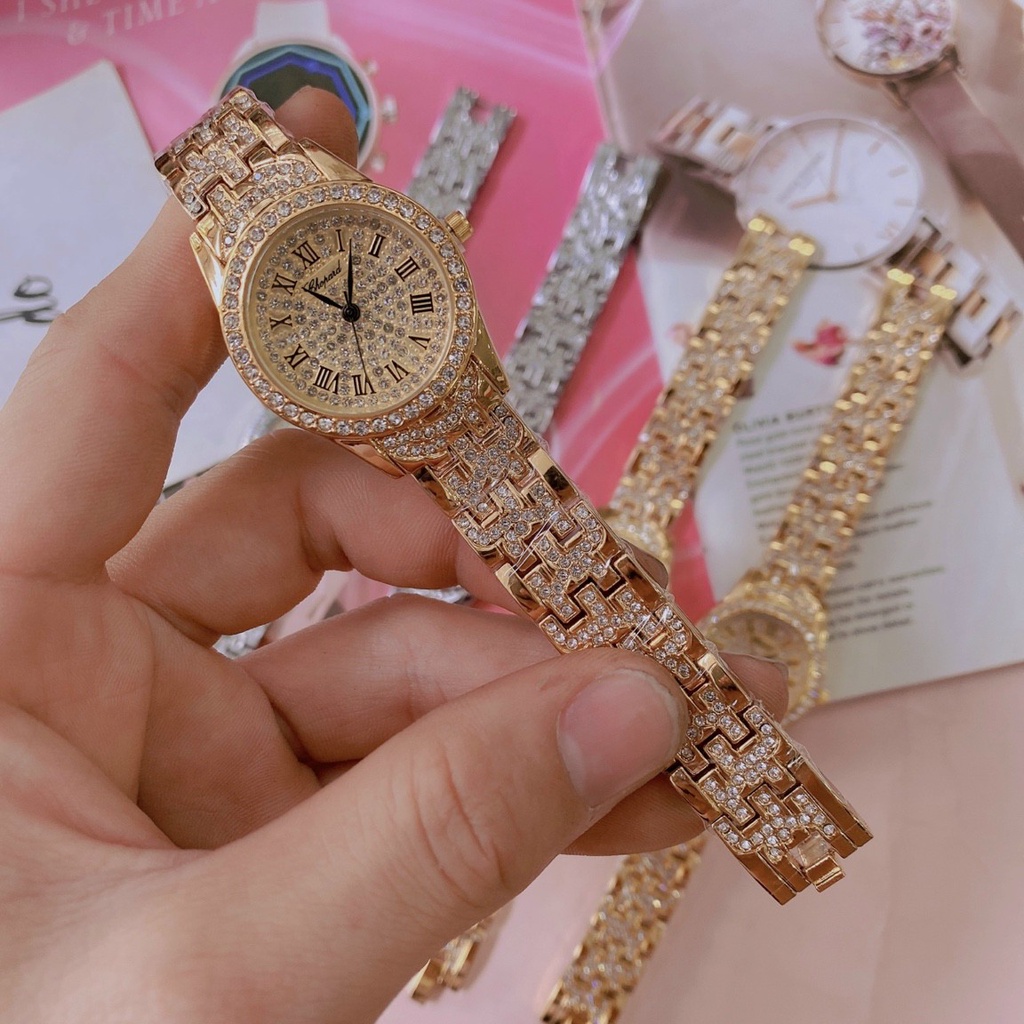 Đồng hồ đeo tay nữ, đồng hồ nữ dây kim loại CHOPARD đính full đá cao cấp sáng láp lánh, siêu sang chảnh cho nữ, giá rẻ