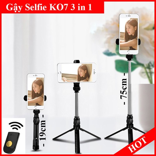 ✔️Gậy Chụp Ảnh Tự Sướng Bluetooth 3 Chân Đa Năng – Tripod K07 – Chụp Hình Selfie