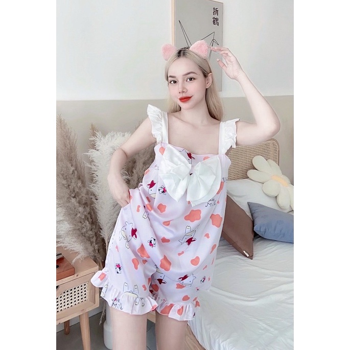 [RẺ VÔ ĐỊCH][FREE SHIP]bộ pijama nữ đùi nữ hot hít siêu dể thương siêu đáng yêu