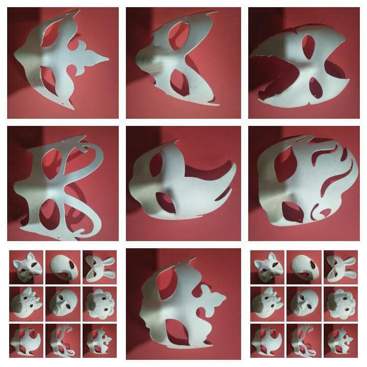 Mặt nạ giấy bồi màu trắng cho bé vẽ trang trí