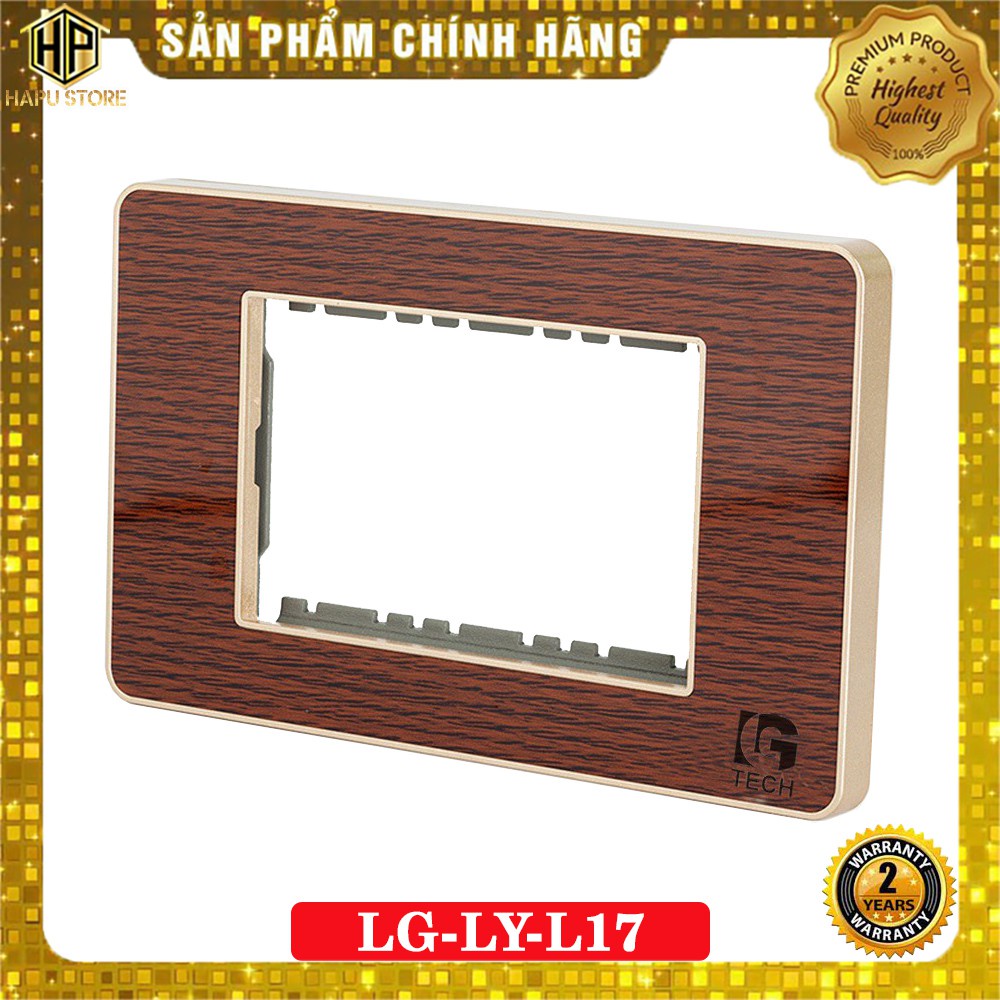 Mặt công tắc ổ cắm LG-LY-BL kính cường lực màu Gold - chuẩn Việt Nam - Hapugroup