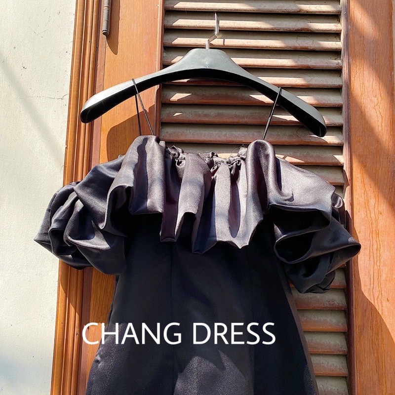 Đầm trễ vai bèo thiết kế Wasabi Dress - Chất liệu phi cao cấp form chuẩn tôn dáng
