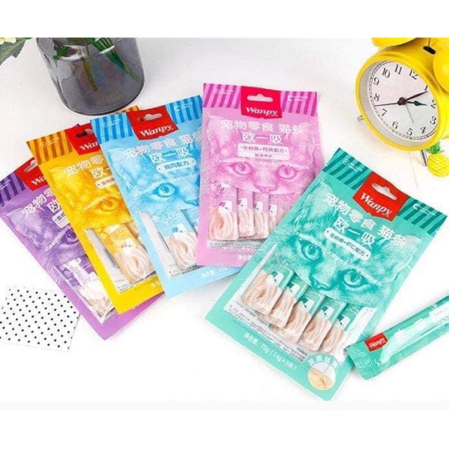 Súp thưởng Wanpy cho mèo bịch 5 thanh 14 gr