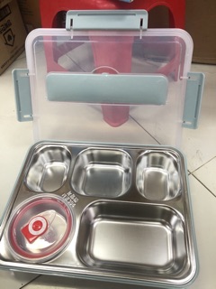 Khay cơm 5 ngăn inox cao cấp