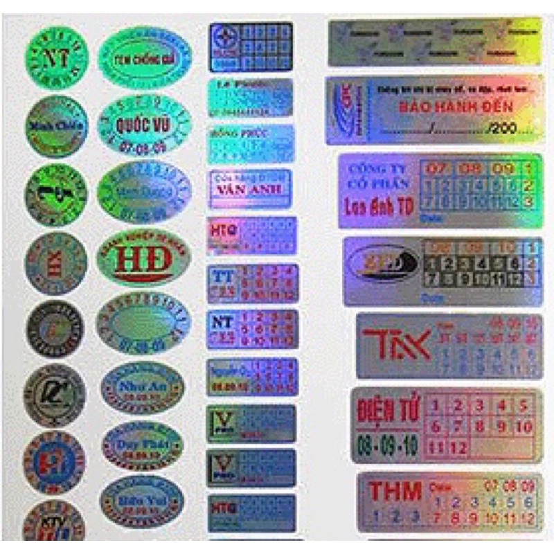 [ In Theo Yêu Cầu ] TEM CHỐNG HÀNG GIẢ - TEM NIÊM PHONG 7 MÀU ( A3 đặt tối thiểu 3 tờ )