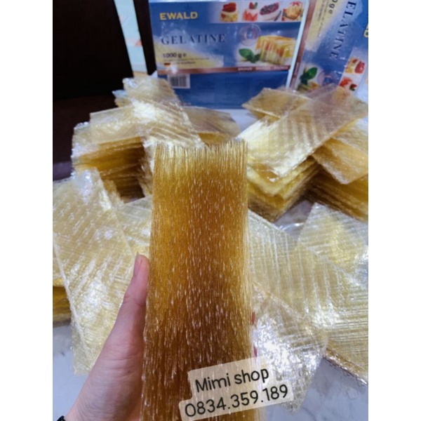 Gelatin lá dùng làm kẹo dẻo,bánh... 3.5g/lá ( set 5-10 lá) hiệu Ewald của Đức