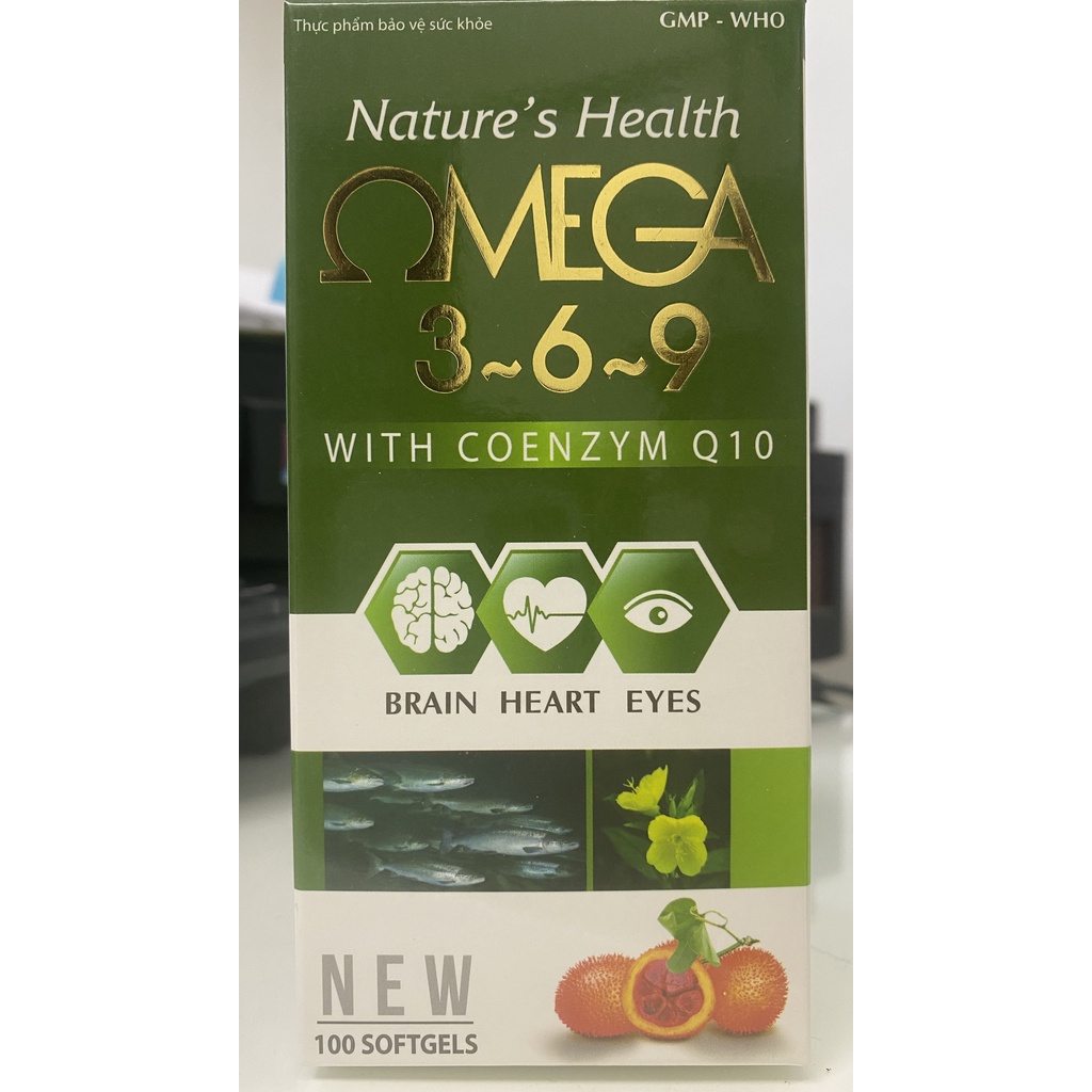 Omega 369 Giúp Tăng Cường Thị Lực.Bảo Vệ Tim Mạch,Tốt Cho Mắt.Chai 100 viên