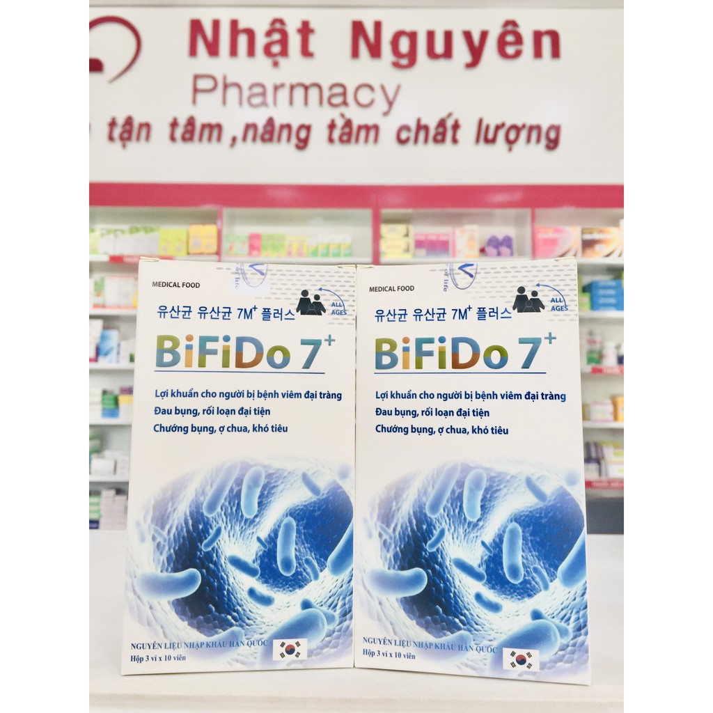 MEN VI SINH Bifido 7+ Bổ sung chủng lợi khuẩn, viên đại tràng, táo bón Hộp 30 viên