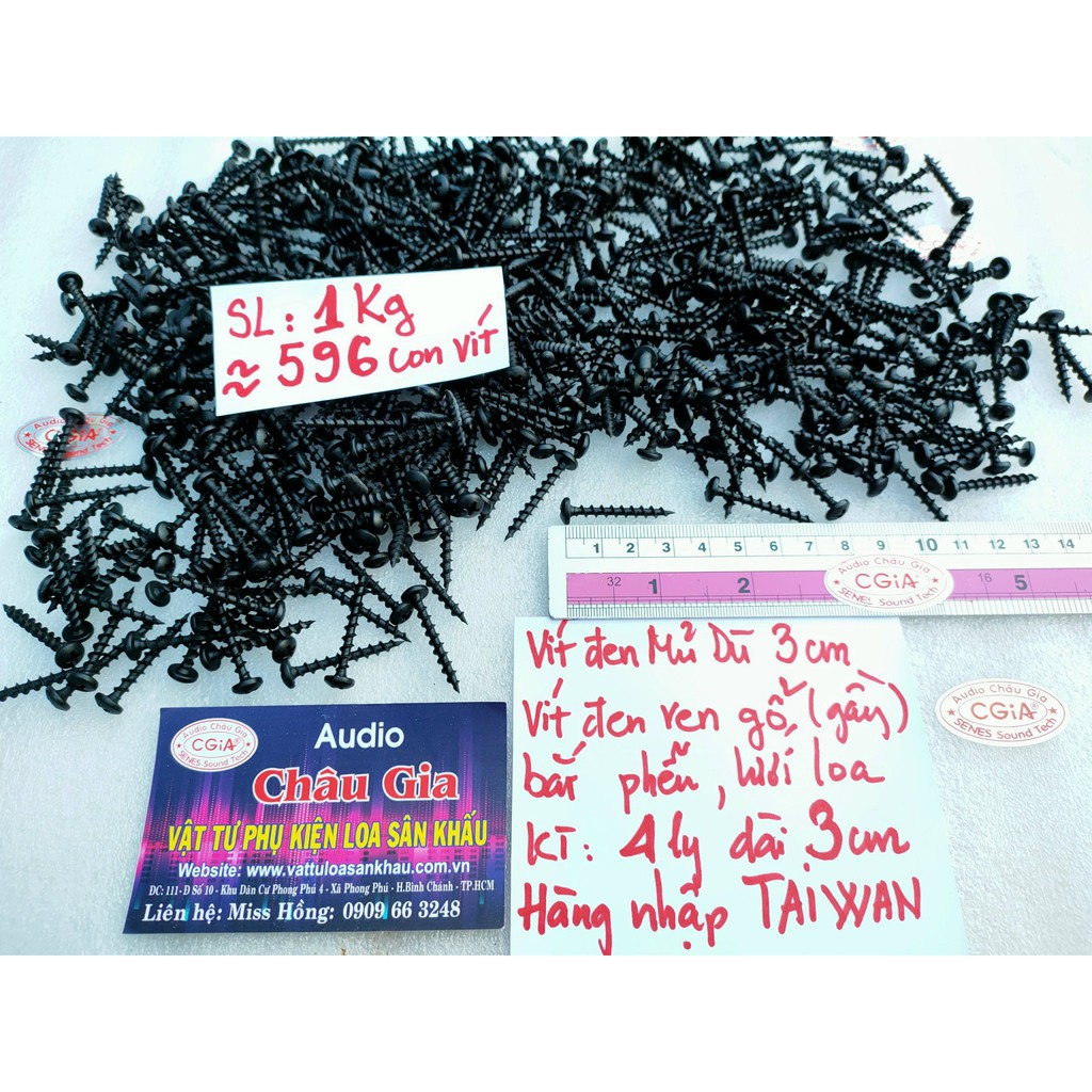 Vít dù đen 3cm 1kg Audio Châu Gia