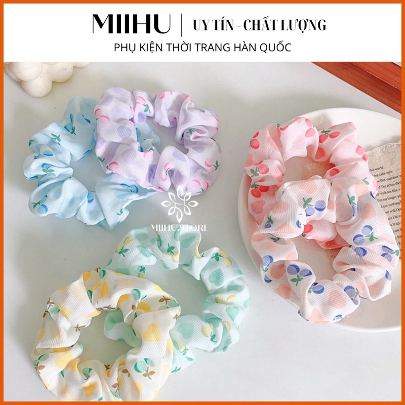 CỘT TÓC BUỘC TÓC VẢI NỮ SCRUNCHIES HOT TREND NHIỀU MẪU NHIỀU MÀU