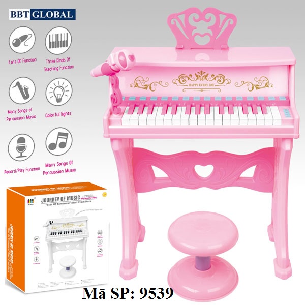 Đồ chơi âm nhạc đàn PIANO cho bé có ghế ngồi BBT Global