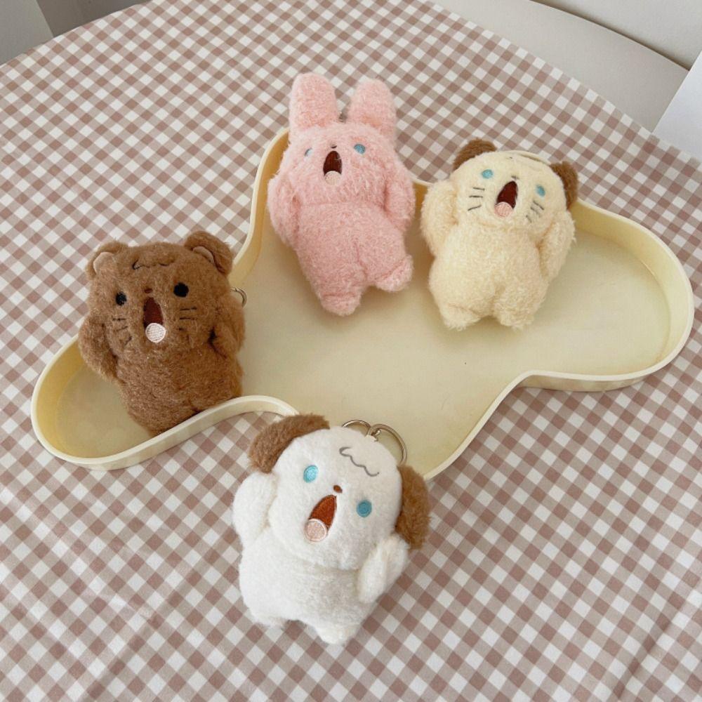 MXGOODS Móc Khóa Hình Chó, Mèo Nhồi Bông Đáng Yêu Charms