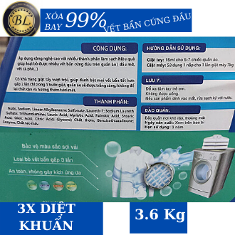 Nước giặt Bạch Lan Siêu Trắng Sáng chai 3.6 kg