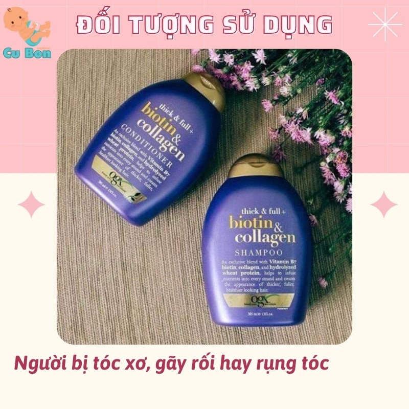 Cặp Dầu Gội Đầu Biotin 385ml Ngăn Ngừa Rụng Tóc Dưỡng Tóc Chống Khô An Toàn Cho Cả Mẹ Bầu Sau Sinh Chuẩn UK