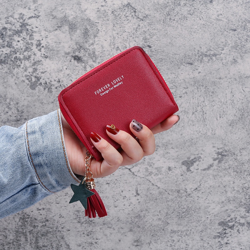 Ví Ngắn Mini Phối Khóa Kéo Thời Trang Hàn Quốc 2020 Dành Cho Nữ