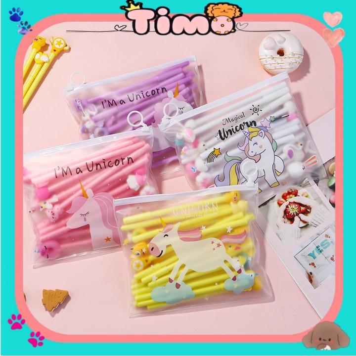 Bút Bi Cute Gel Nước Mực Đen Đồ Dùng Học Tập Dễ Thương Set 20 Cây  VPB1