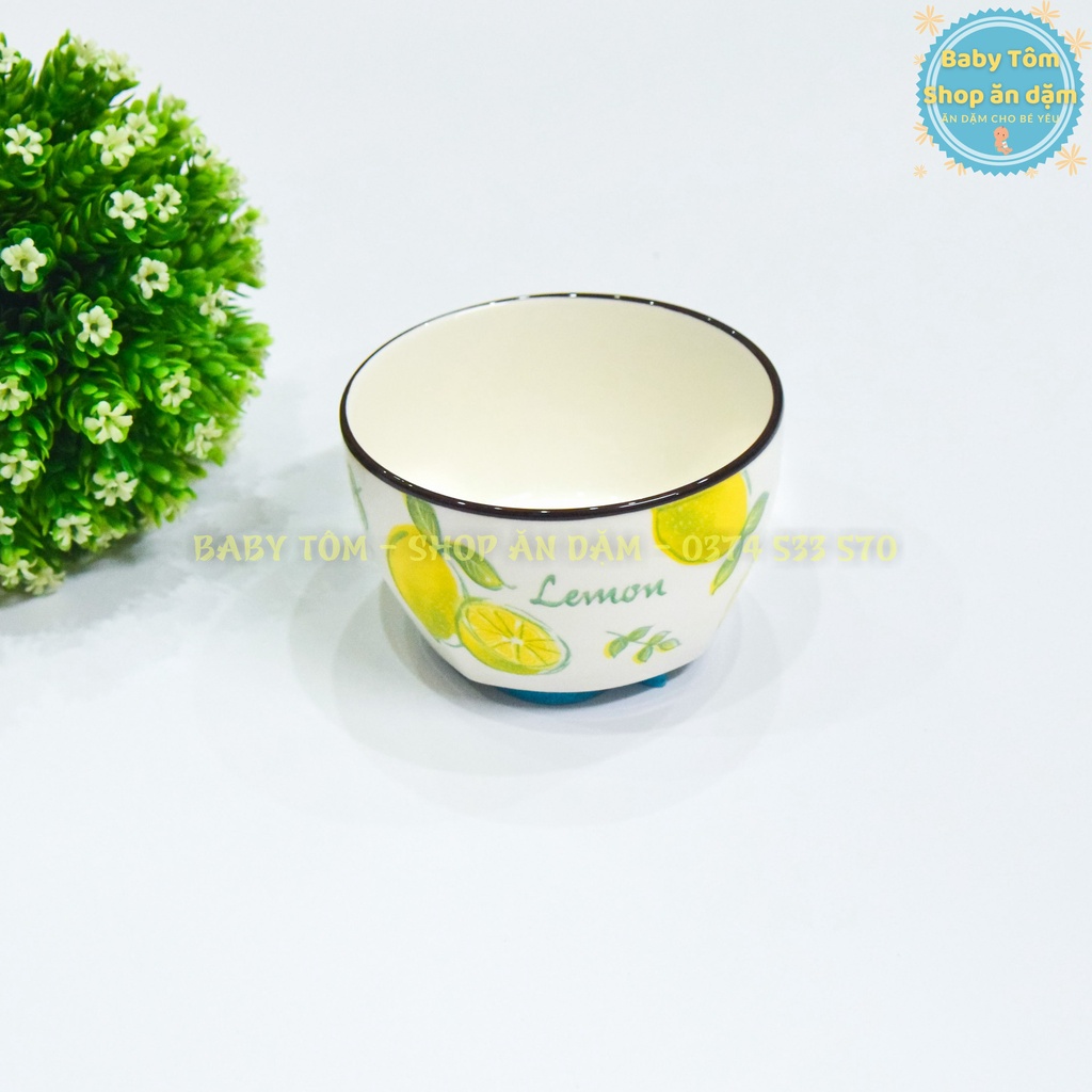 Bát ăn dặm, bát cơm họa tiết hoa cúc, quả nhiệt đới cho bé yêu, NPP Baby Tôm