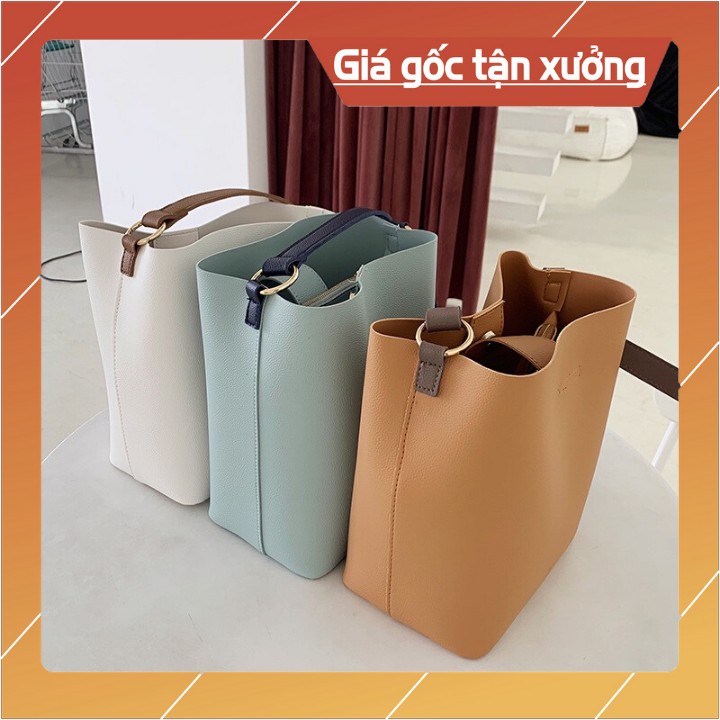 Túi Xách Nữ Thời Trang Vintage Form Rộng 3 Ngăn - CB màu Pastel (Da Siêu Đẹp, Tiện Lợi, Giá Rẻ)