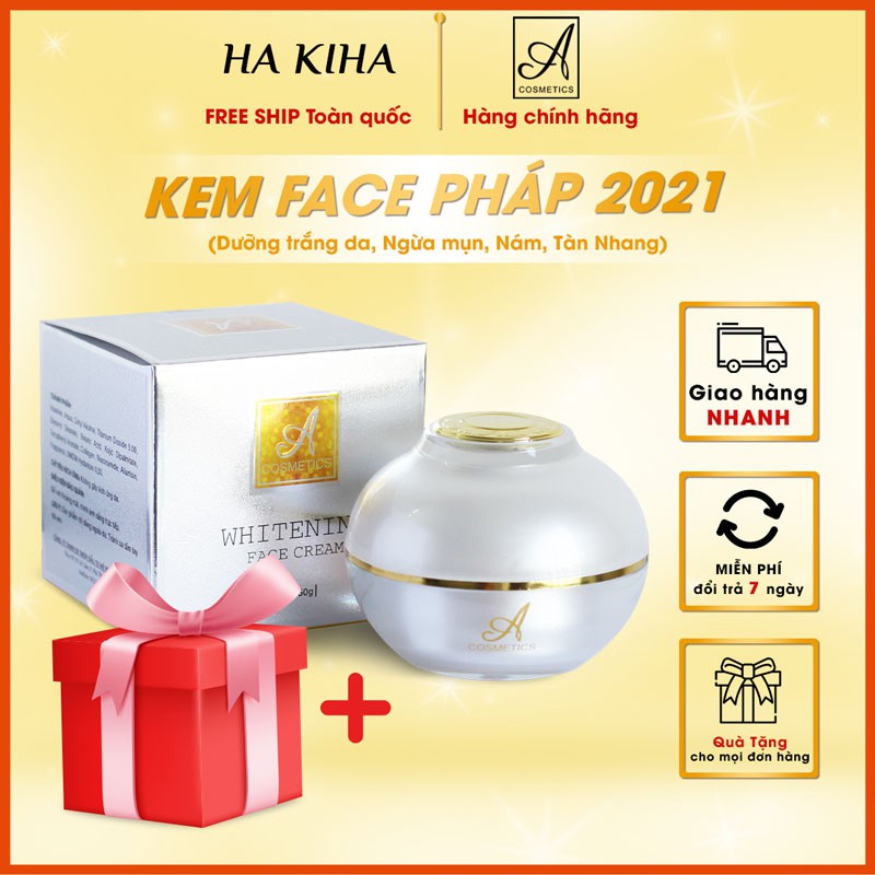 Kem Face Pháp A Cosmetics dưỡng trắng da mặt cấp ẩm tăng sinh collagen x3 hỗ trợ trị mụn phục hồi tái tạo da HAKIHA