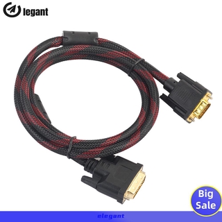 [NEW]DVI-I 24+5 Turn To VGA Connect Wire Cable Male to Male Video Line 4.6ft.