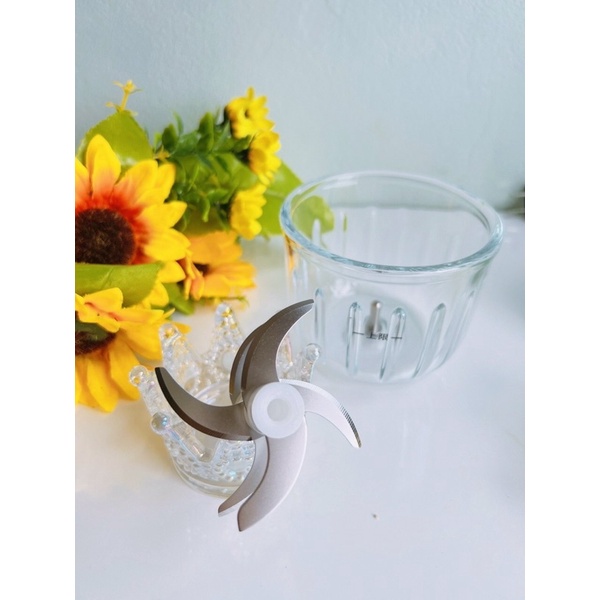 Máy Xay Đa Năng Hattiecs 200W Cối Thủy Tinh Ấm Baby Chế Biến Đồ Ăn Dặm Cho Bé Ấm Gift &amp; Decor