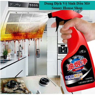 Siêu tẩy dầu mỡ, Bình xịt tẩy dầu mỡ lưới lọc máy hút mùi, mặt bếp ga, bếp từ, tường gạch ốp. Chai 500ml