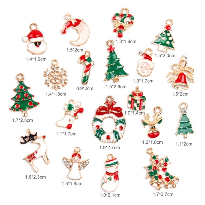 Set 19 Mặt Vòng cổ Trang Trí Cây Thông Noel DIY