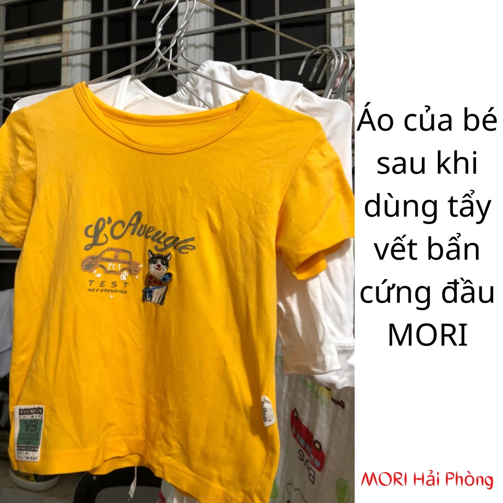 Tẩy quần áo màu MORI, combo thuốc tẩy trắng quần áo cực hiệu quả