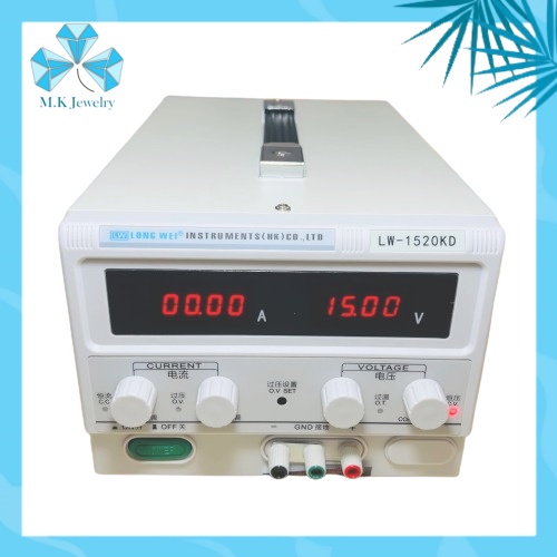 MÁY XI NỮ TRANG 15V-20A  - Máy Cấp Nguồn Chính Hãng 2 Số Lẻ Long Wei LW-1520KD