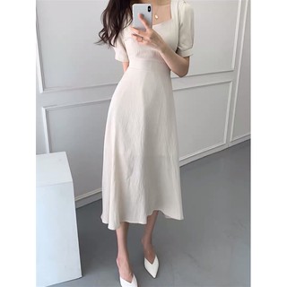 (Order) Váy tiểu thư Hàn quốc basic cổ vuông thắt nơ
